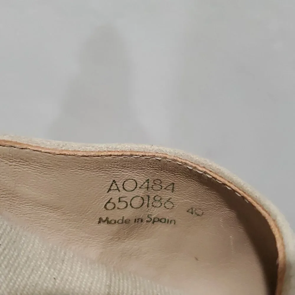 Boden Made In Spain Lace Up Espadrille Wedge In Cream Size 40 Or 9